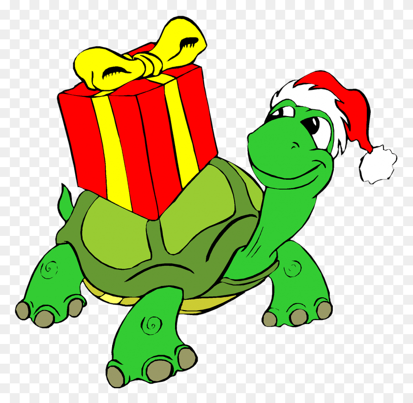 1256x1224 Christmasholidayclip Christmas Turtle Clipart, Gift HD PNG Download