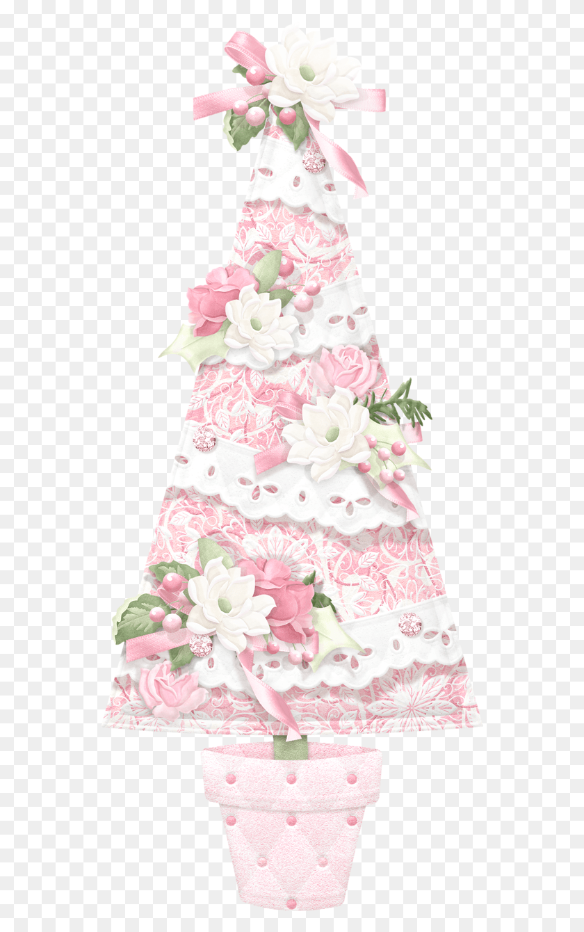 550x1280 Christmastree 2 Maryfran Pink Christmas Clipart, Clothing, Apparel, Wedding Cake HD PNG Download