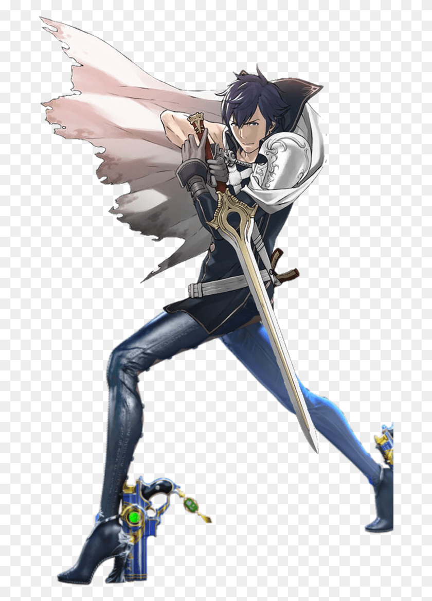 691x1108 Chrom With Bayonetta Legs Fire Emblem Chrom Falchion, Person, Human, Weapon HD PNG Download