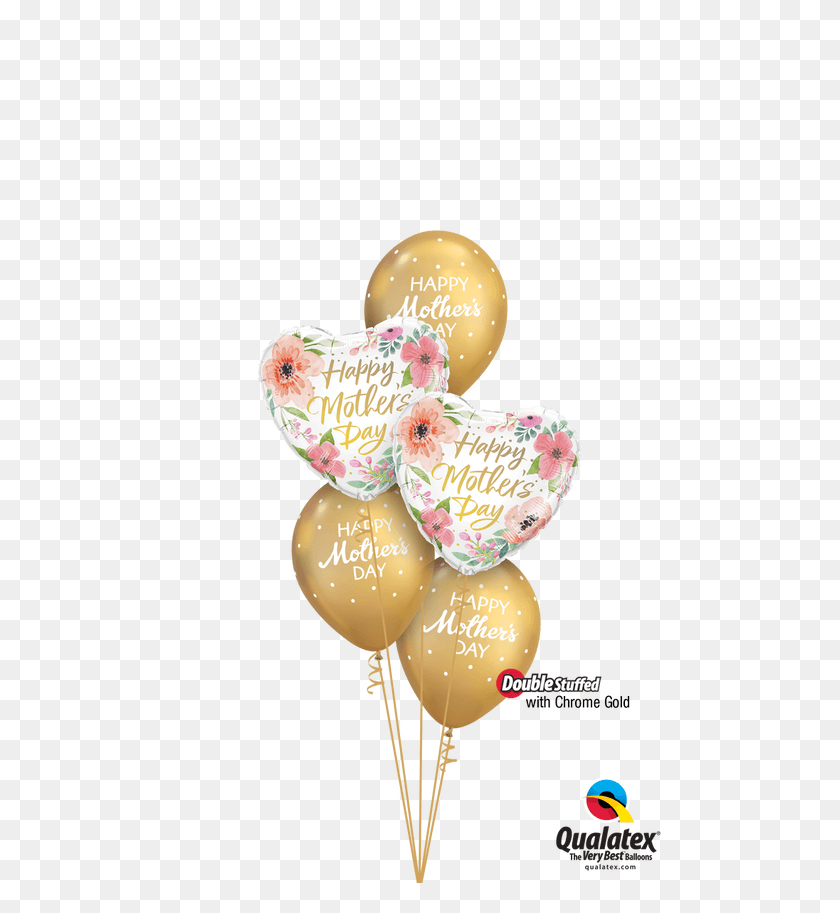 498x853 Chrome Gold Polka Dot Mother39S Day Balloon Bouquet Rose Gold С Днем ​​Рождения Букеты Воздушные Шары, Сладости, Еда, Кондитерские Изделия Hd Png Скачать