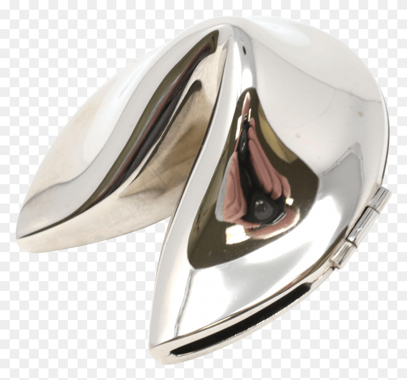 2218x2060 Chrome Metal Fortune Cookie Box On Chairish Titanium Ring, Helmet, Clothing, Apparel HD PNG Download