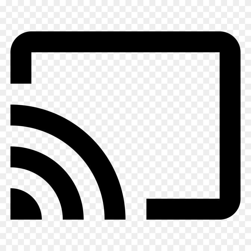 Chromecast Cast Button Icon, Gray PNG