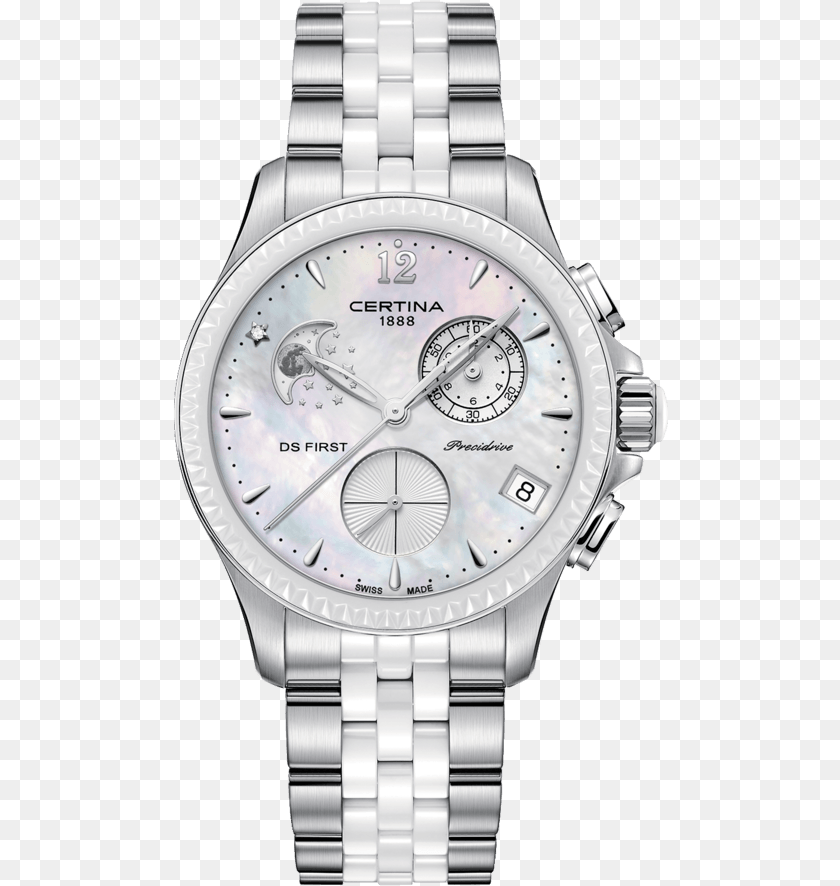 496x886 Chronograph Moon Certina Ds First Lady Moon Phase, Arm, Body Part, Person, Wristwatch Sticker PNG