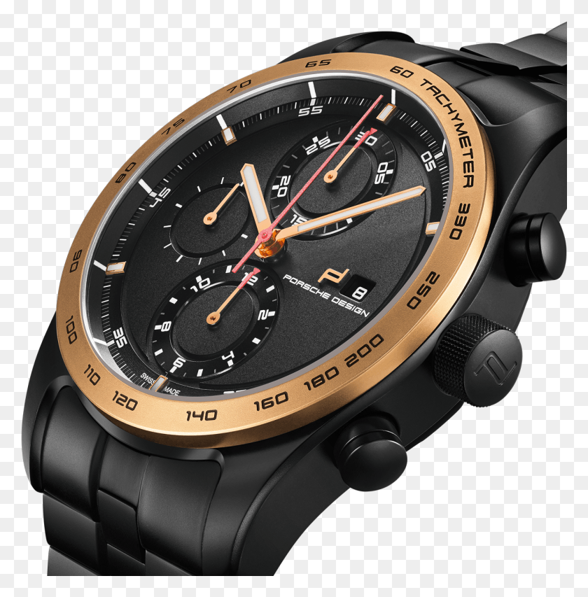 1252x1273 Chronotimer Series 1 Black Amp Gold View Analog Watch, Wristwatch, Text HD PNG Download