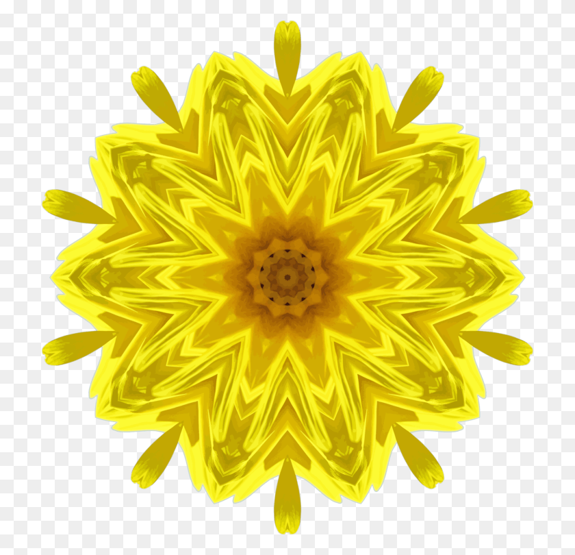 718x750 Descargar Png Crisantemo Común Girasol Transvaal Margarita Caleidoscopio Amarillo Openclipart Flor, Gráficos, Diseño Floral Hd Png