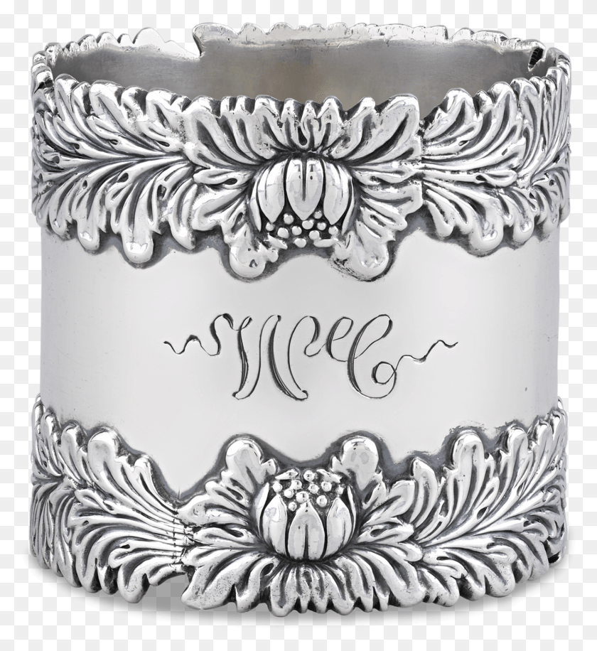 1467x1610 Chrysanthemum Sterling Silver Napkin Ring By Tiffany, Cuff, Birthday Cake, Cake HD PNG Download