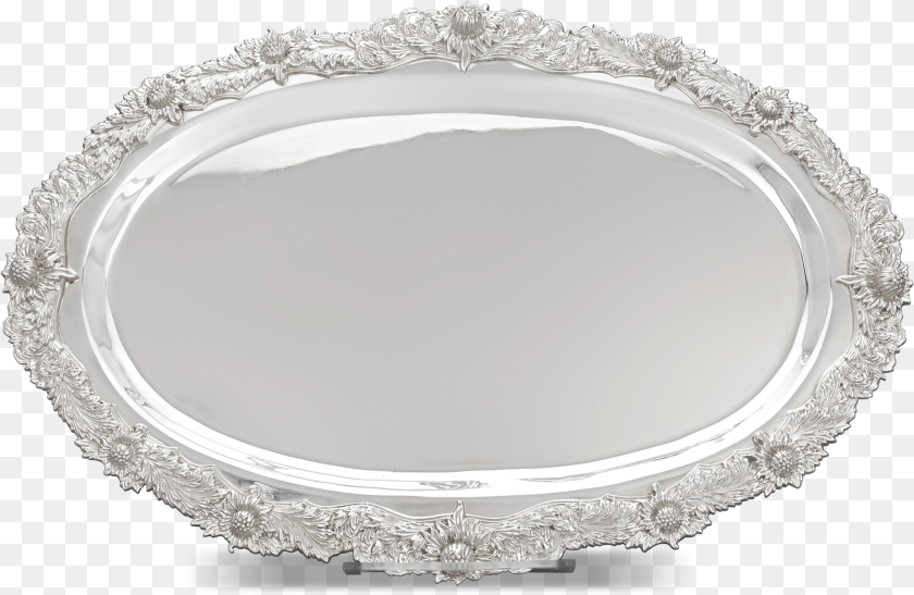 2253x1468 Chrysanthemum Sterling Silver Serving Tray By Tiffany Silver, Plate, Food, Meal, Dish Clipart PNG