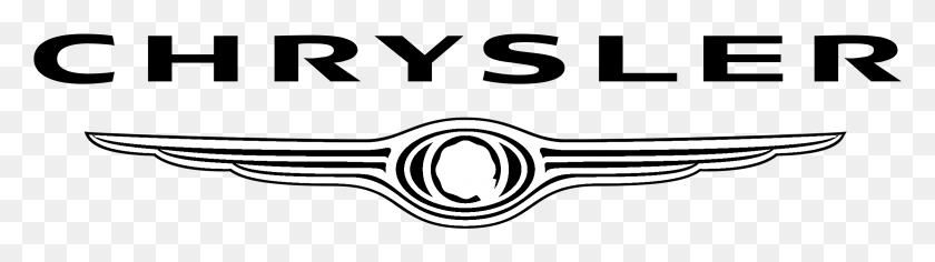 2331x527 Descargar Png Chrysler Logo Blanco Y Negro Transparente Logotipo De Chrysler, Tijeras, Cuchilla Hd Png