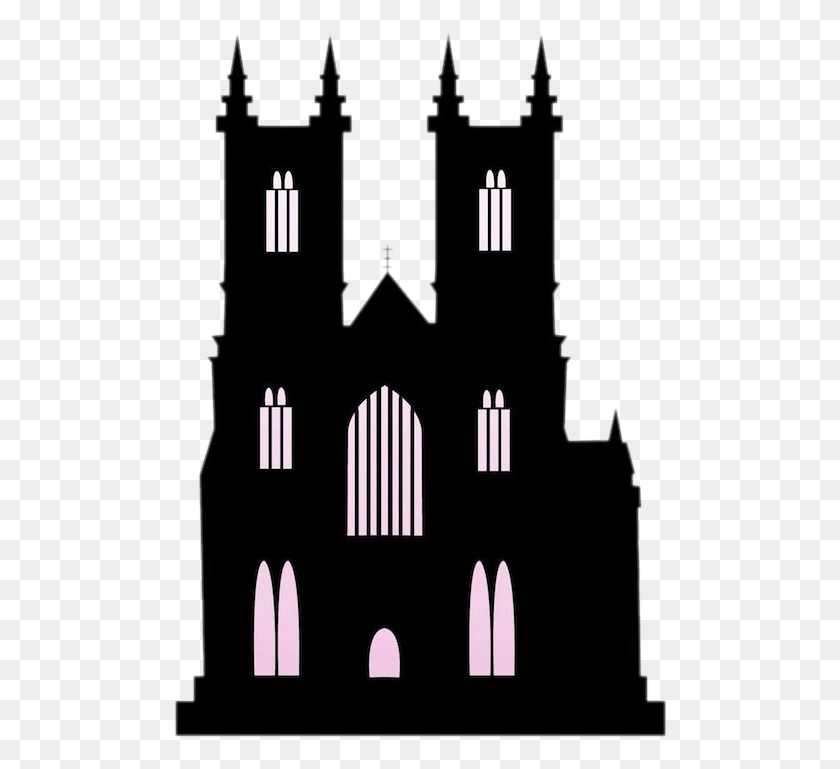 496x709 Church Silhouette Building Clip Art Transparent Black Castle, Lighting, Cross, Symbol HD PNG Download