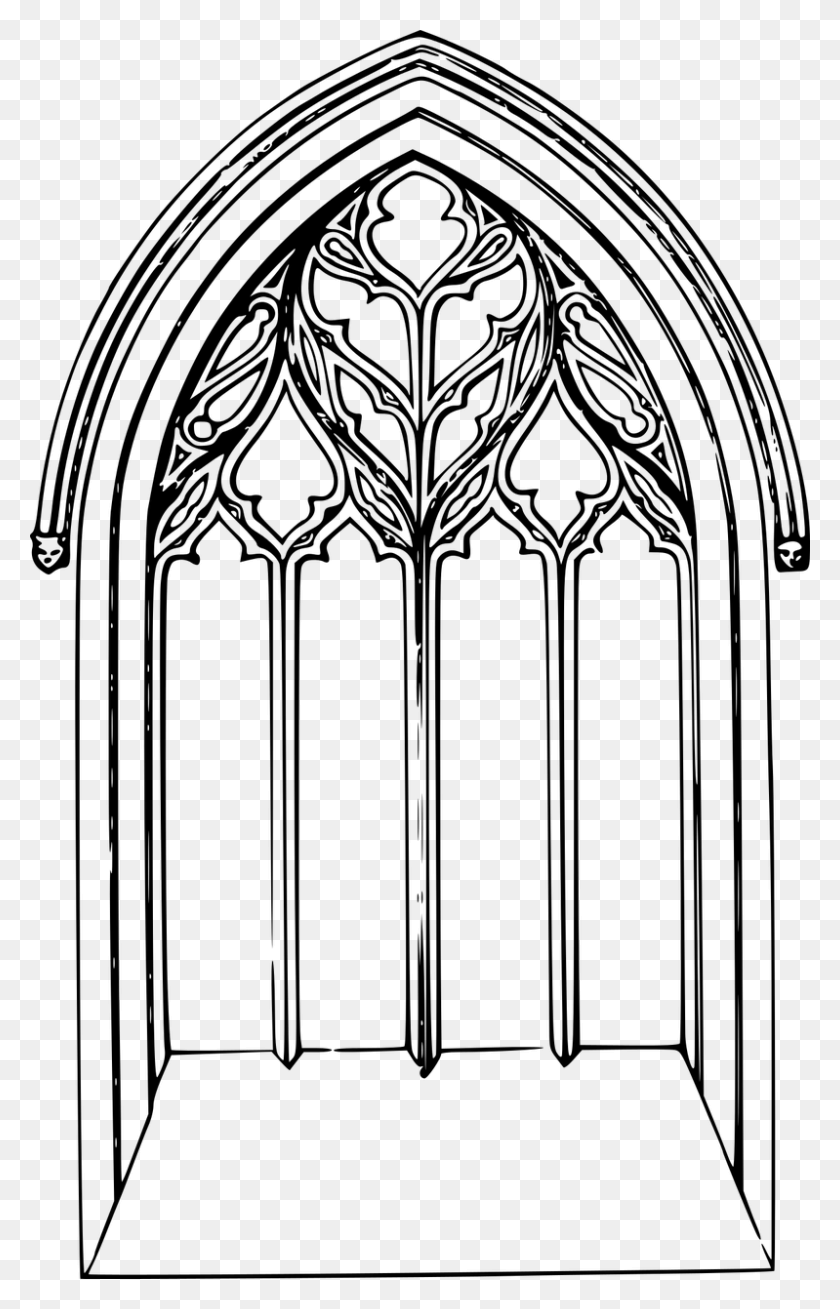 799x1280 Church Window Gothic Architecture Church Window Clipart, Gray, World Of Warcraft HD PNG Download