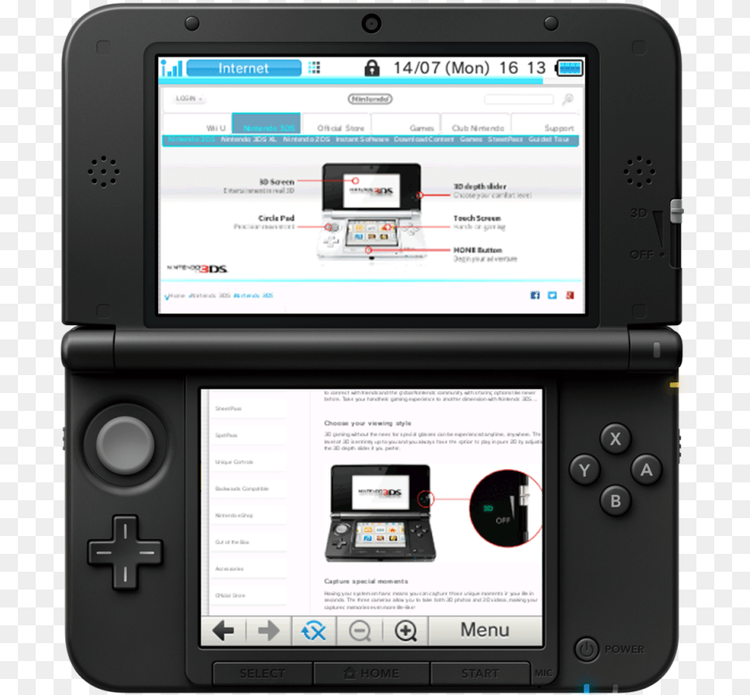 Ci 3ds Preinstalledsoftware Internetbrowser 01 Xl En Nintendo, Computer, Electronics, Mobile Phone, Phone PNG