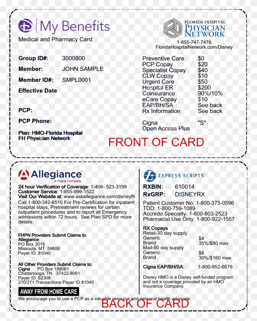 1749x2219 Cigna Allegiance Insurance Card Cigna Disney, Plot, Flyer, Paper HD PNG Download
