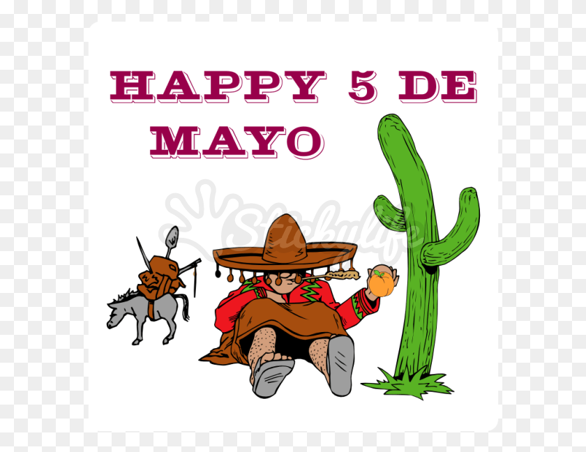 590x588 Cinco De Mayo Estático Cling Cartoon, Sombrero, Ropa, Vestimenta Hd Png