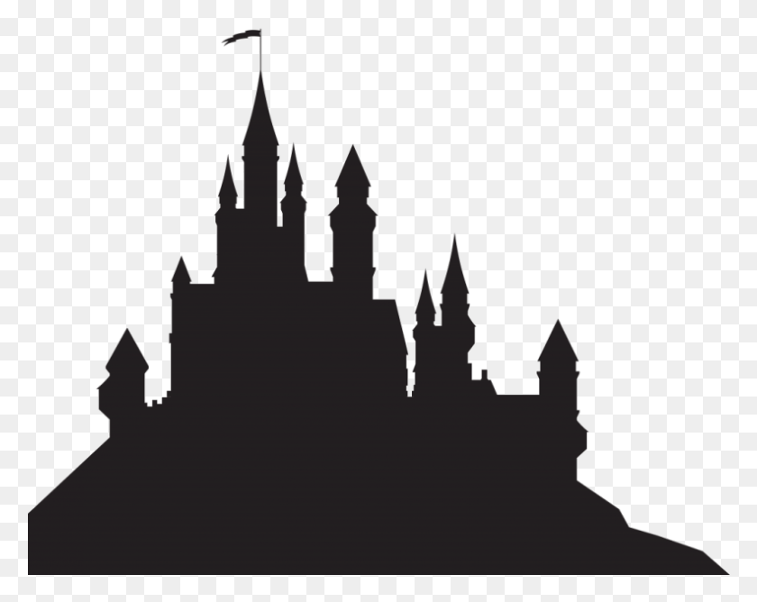 791x617 Cinderella Castle Clipart Disney Silhouette Of Cliparts Hogwarts Castle Svg, Spire, Tower, Architecture HD PNG Download