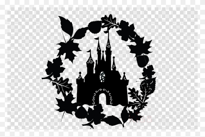 900x580 Cinderella Castle Silhouette Castle Leaf Flower Transparent Disneyland Castle Silhouette, Graphics, Stencil HD PNG Download
