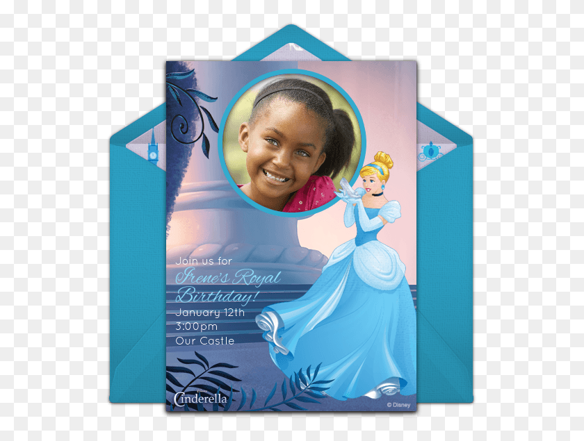 535x575 Cinderella Photo Online Invitation Illustration, Advertisement, Poster, Flyer HD PNG Download