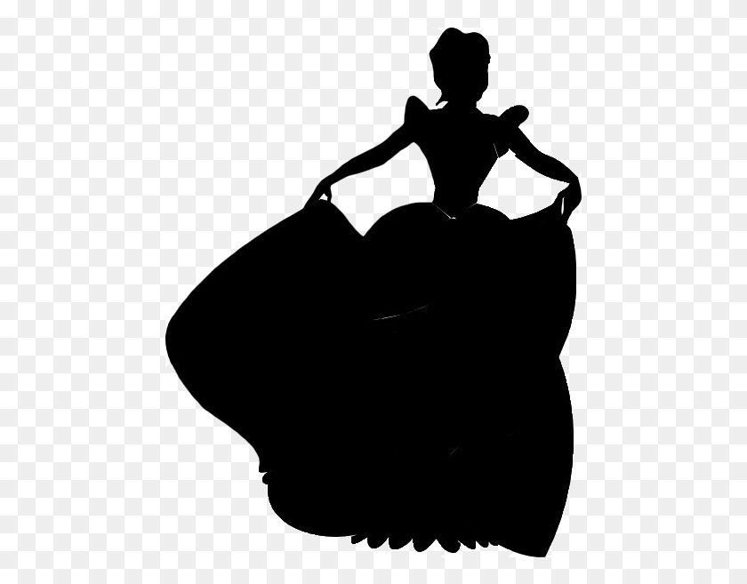 469x597 Cinderella Silhouette Disney Princess Cinderella Silhouette, Person, Human HD PNG Download