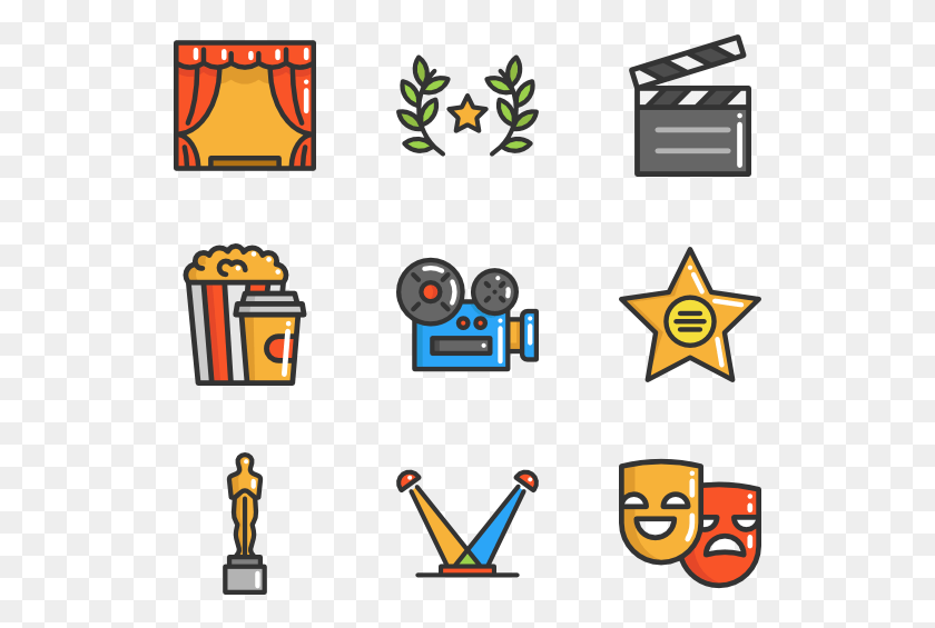 529x505 Cinema Elements Water Park Icons, Symbol, Star Symbol HD PNG Download