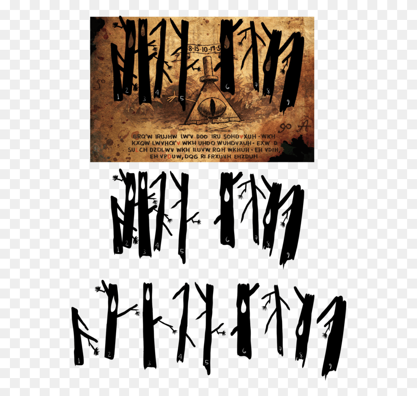 556x736 Cipherhunt Trees Cutout Calligraphy, Poster, Advertisement, Novel HD PNG Download