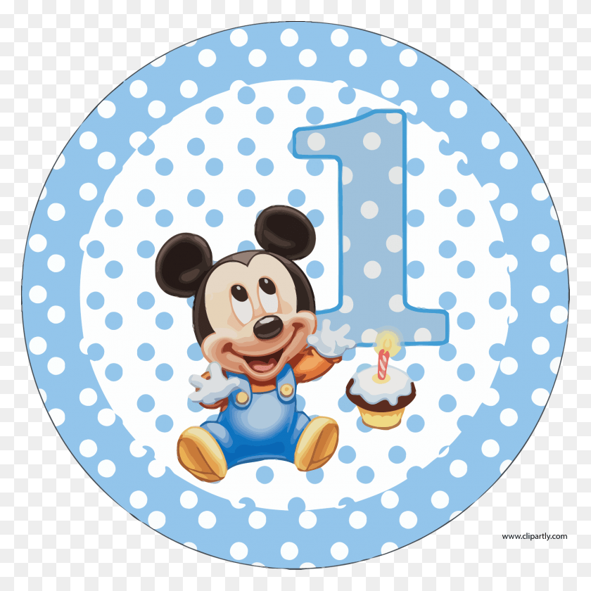 1626x1626 Círculo De Cumpleaños De Mickey Clipart 1Er Cumpleaños Mickey Mouse, Número, Símbolo, Texto Hd Png