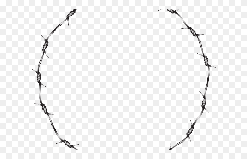 631x481 Circle Clipart Barbed Wire Barbed Wire Circle Transparent, Wire, Bow, Flower HD PNG Download