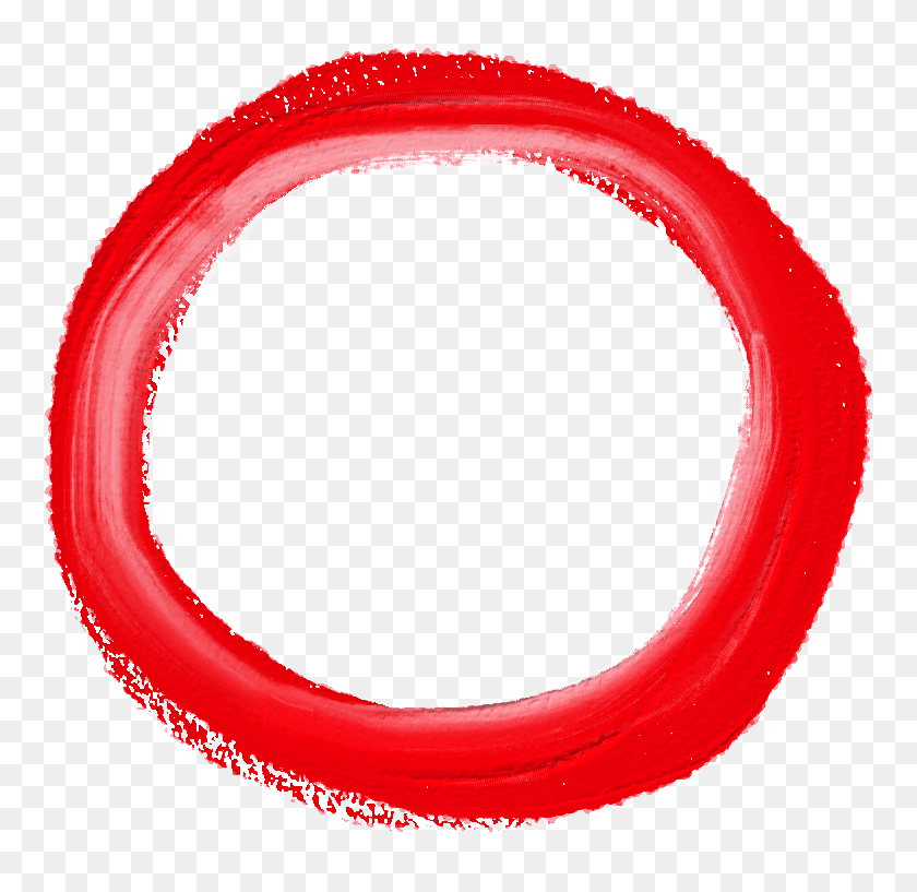 Circle Frame Red Brush Stroke Texture Brushstroke Pink Sticker PNG