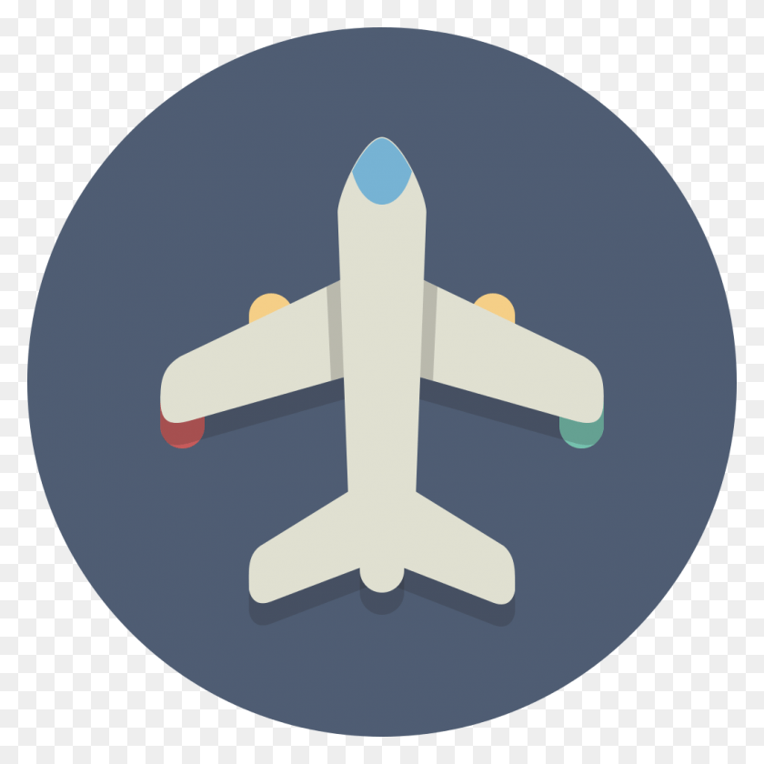 1024x1024 Circle Icons Plane Plane Round Icon, Airplane, Aircraft, Vehicle HD PNG Download