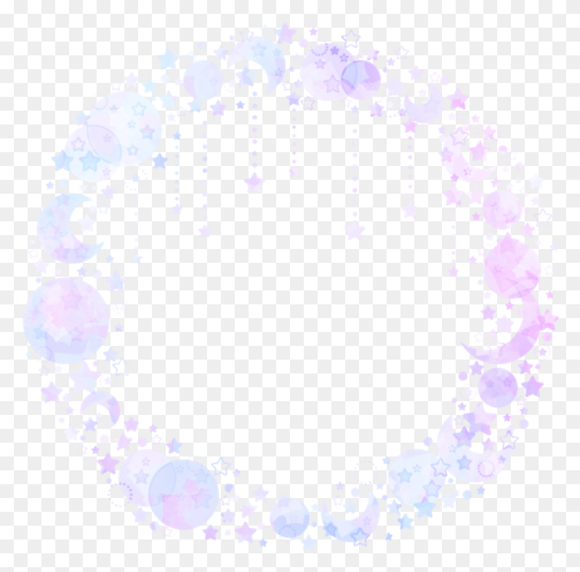 890x876 Descargar Png Círculo Luna Estrellas Superposición Tumblr Estética Púrpura Estética Luna Estrellas Superposición, Gráficos, Diseño Floral Hd Png