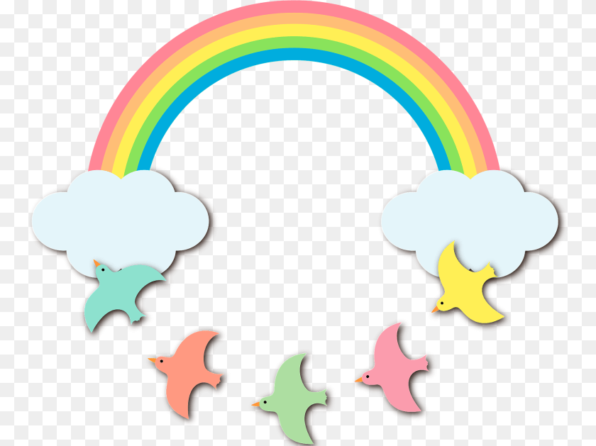 1920x1437 Circle Of Rainbow Clouds And Birds Nature, Outdoors, Sky Clipart PNG