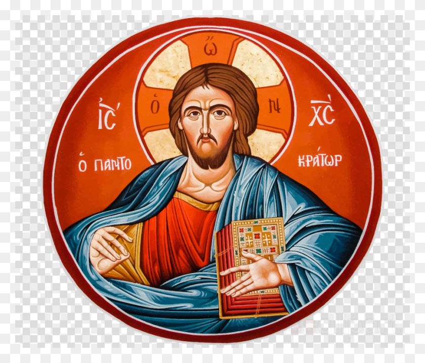 900x760 Circle Picture Of Jesus Clipart Jesus, Person, Human, Label HD PNG Download