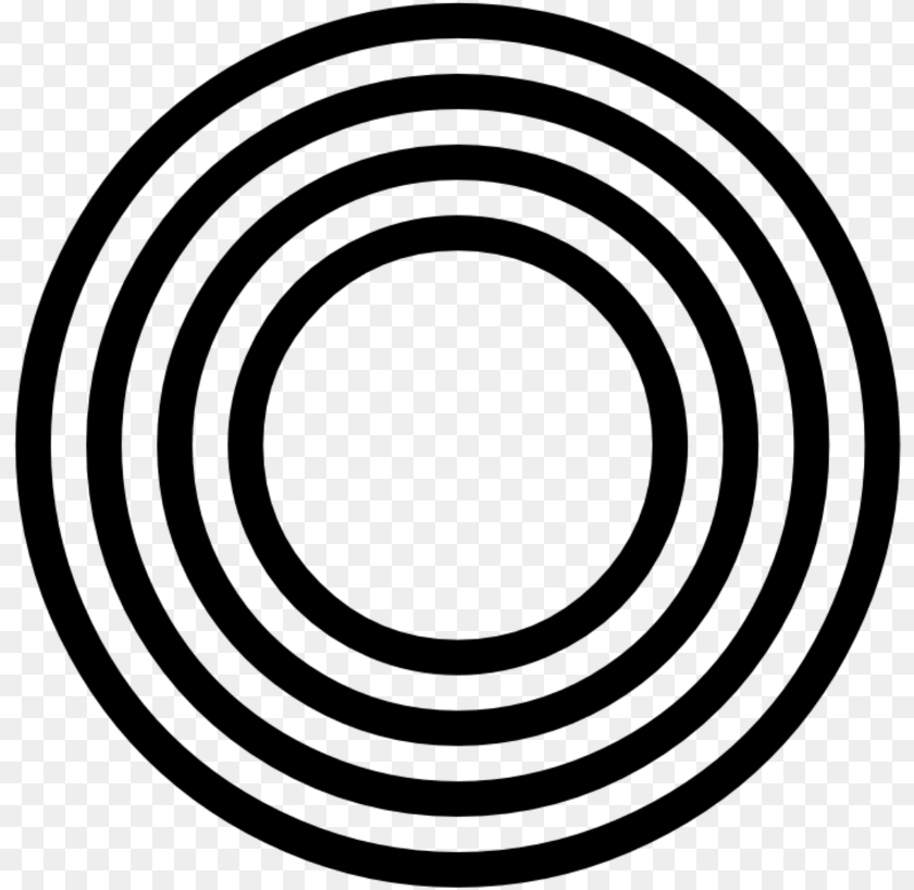 Circle With Dots Inside, Gray Sticker PNG