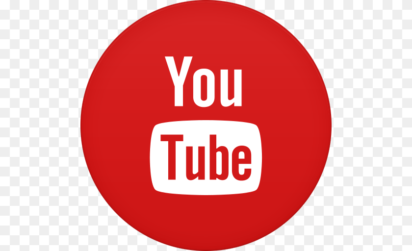 Circle Youtube Icon, Logo, Sign, Symbol, Food Sticker PNG