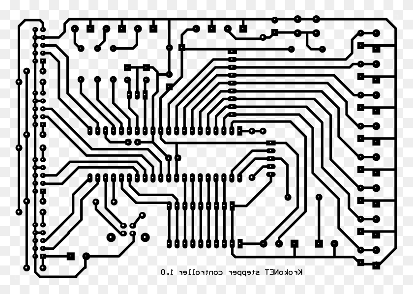 2906x2008 Circuit Board Black And White Printed Circuit Board, Plan, Plot, Diagram HD PNG Download