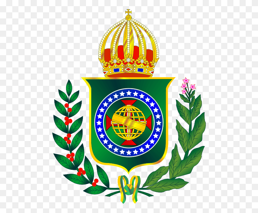 500x635 Circulo Monrquico Brasileiro Braso Imperial Bandeira Bandeira Do Brasil Na Poca Do Imprio, Symbol, Logo, Trademark HD PNG Download