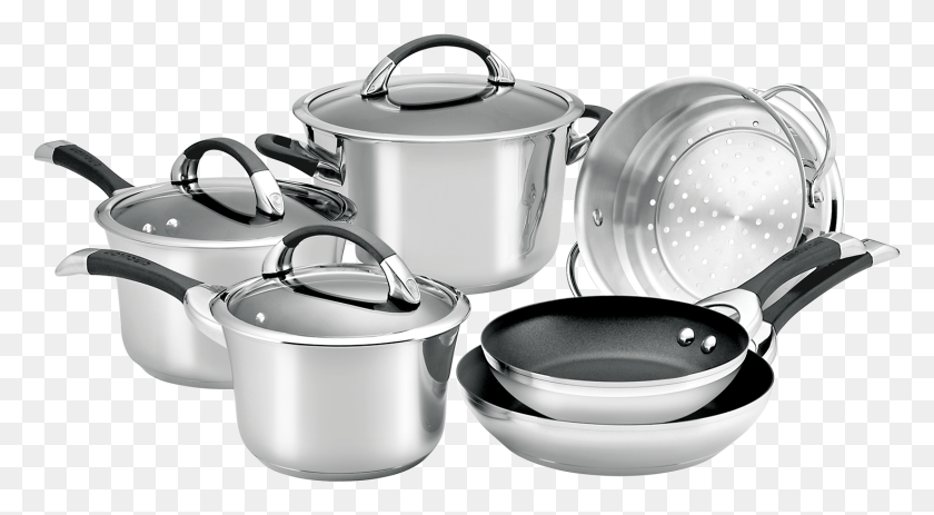 1470x761 Circulon Symmetry Stainless Steel 6 Piece Cookware 6 Piece Cookware Set, Cooker, Appliance, Steamer HD PNG Download
