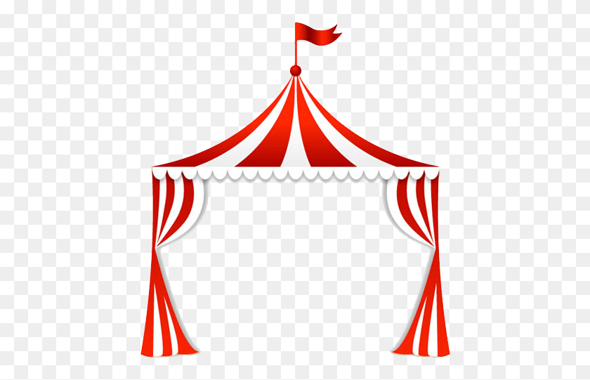 444x481 Circus Carpa Tent Clip Art Red And White Circus Curtain, Leisure Activities HD PNG Download