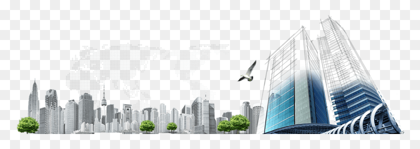 1121x343 Cities Real Estate Cover Background, City, Urban, Building Descargar Hd Png
