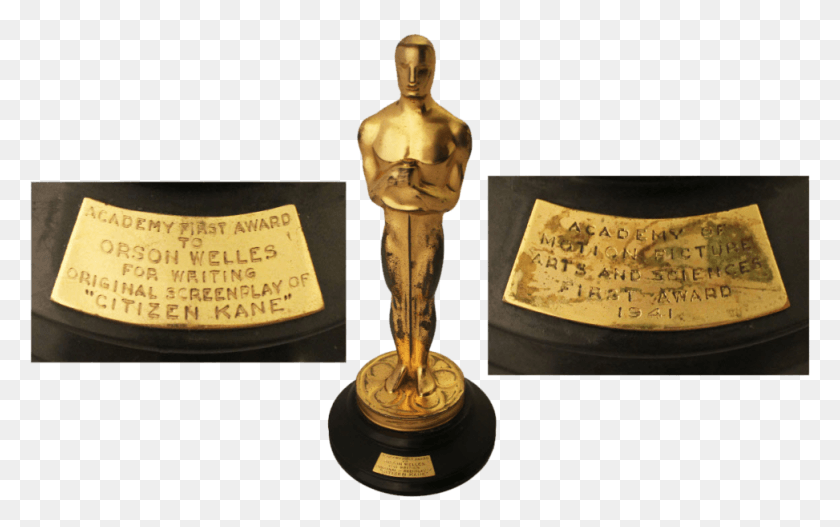 973x583 Citizenkaneoscar 102 Oscar Award Best Screenplay, Statue, Sculpture HD PNG Download