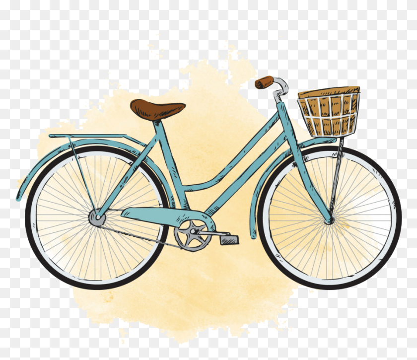 893x762 Bicicleta De Ciudad Pintura A La Acuarela Ropa Vintage Guido Alto De Bicicleta, Vehículo, Transporte, Bicicleta Hd Png