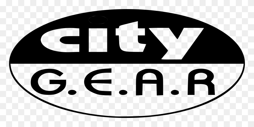 2400x1107 City Gear Logo Black And White, Gray, World Of Warcraft HD PNG Download