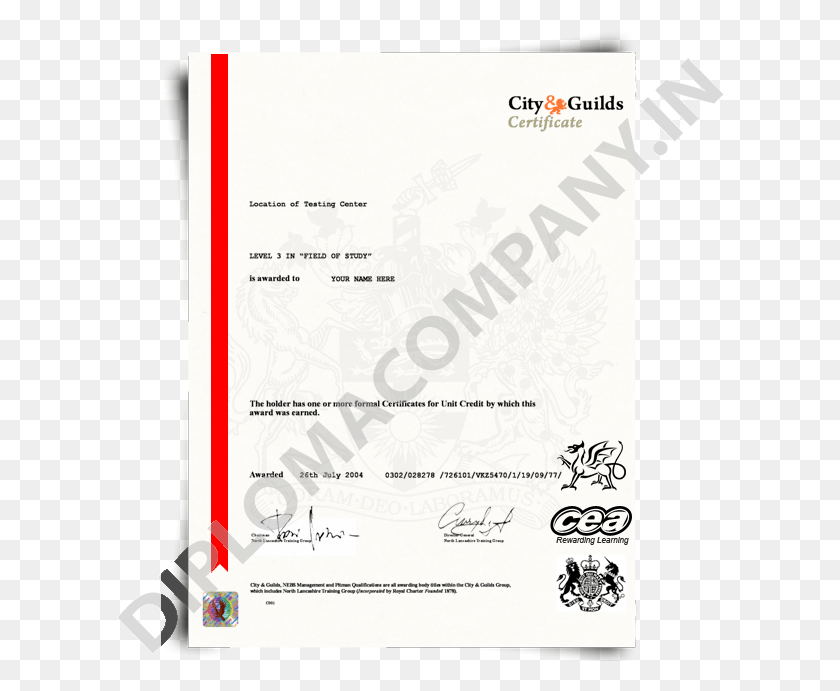 608x631 City Guilds Certificate Template Fake City And Guilds Ingenieria En Gestion Empresarial Logo, Text, Diploma, Document HD PNG Download