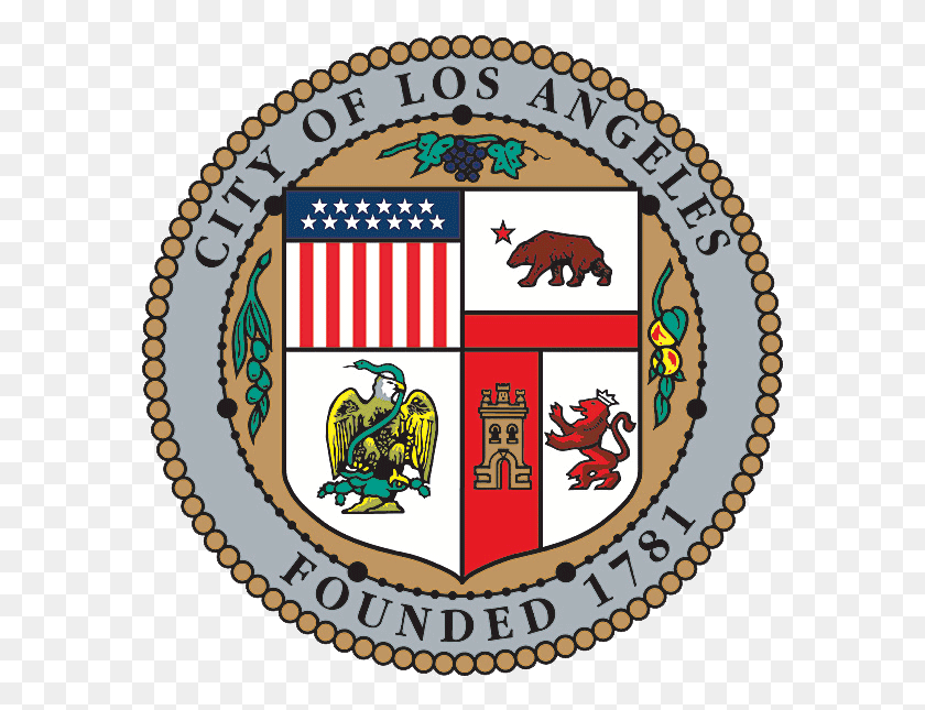 585x585 City Of Los Angeles Crest Transparent City Of Los Angeles Logo, Rug, Symbol, Trademark HD PNG Download