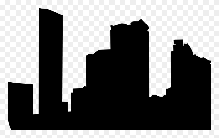 821x496 City Silhouette Silhouette, Gray, Text, Outdoors HD PNG Download