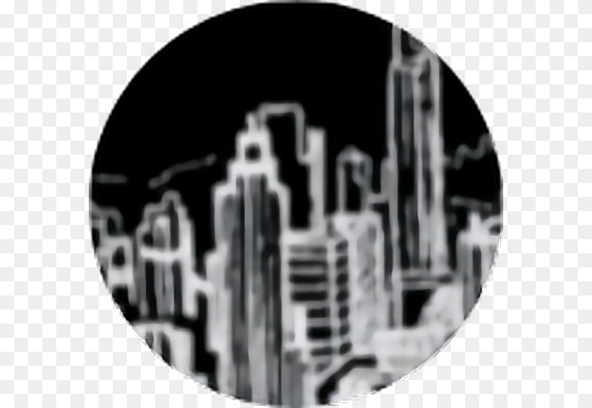 588x580 City Skyline Skyscraper Black Outline White Circle, Metropolis, Urban, Architecture, Building Transparent PNG