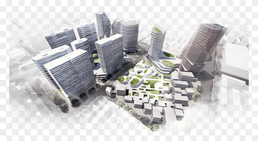 2500x1278 Cityscape Graphisoft Archicad, Urban, High Rise, Ciudad Hd Png