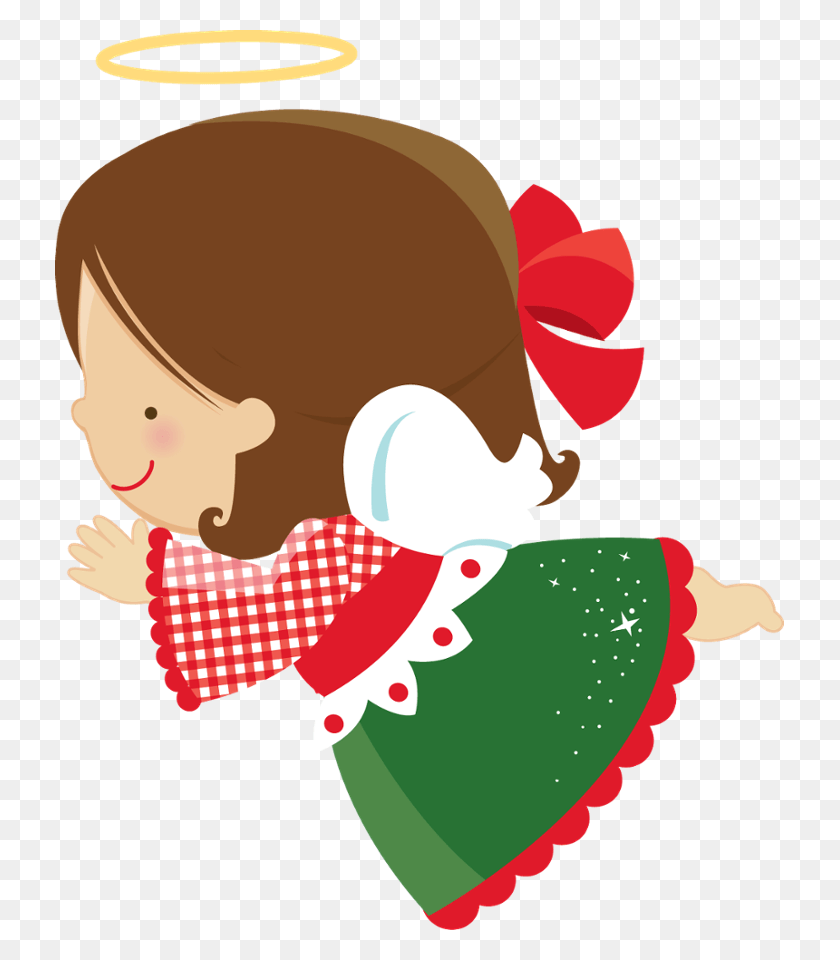 729x900 Ckren Uploaded This Image To 39navidadangeles Navidenos39 Christmas Girl Clipart Free, Tie, Accessories, Accessory HD PNG Download