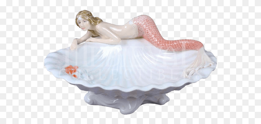 559x339 Clam Shell And Mermaid Tray Figurine, Porcelain, Pottery HD PNG Download
