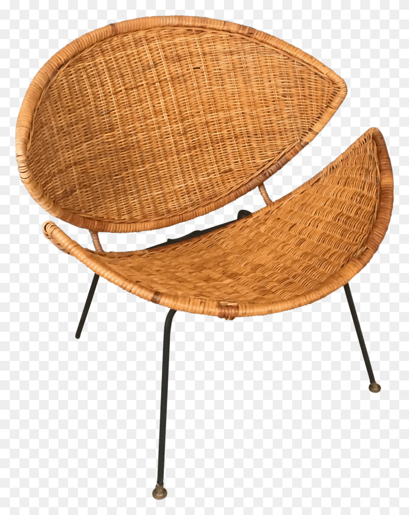 1601x2045 Clam Shell Wicker And Rattan Chair On Chairish, Furniture, Lamp, Plywood HD PNG Download
