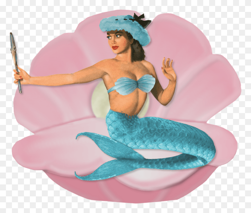 1248x1050 Clamshell Mirror Hat Mermaid Pin Up Girl Fin Mermaid In A Clam Shell, Dance Pose, Leisure Activities, Clothing HD PNG Download
