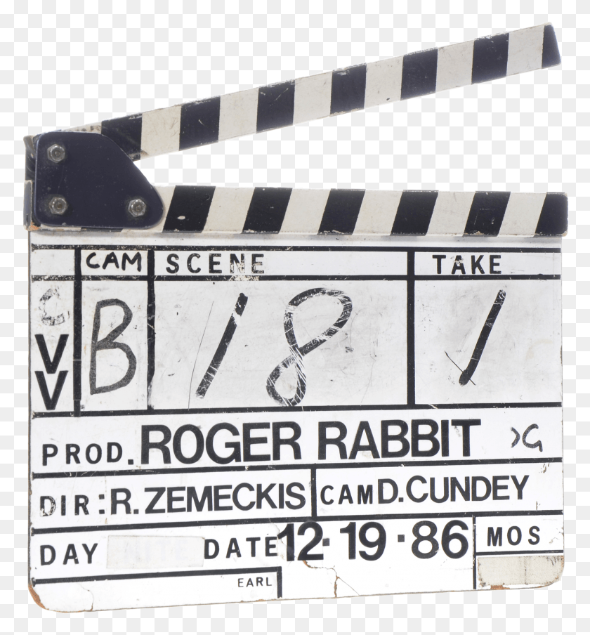 1749x1893 Clapboard From Who Framed Roger Rabbit Metal, Text, Label, Paper HD PNG Download